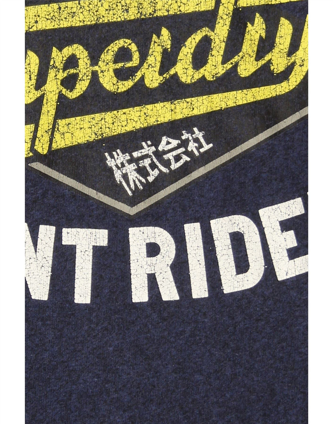SUPERDRY Mens Graphic T-Shirt Top Medium Navy Blue Cotton