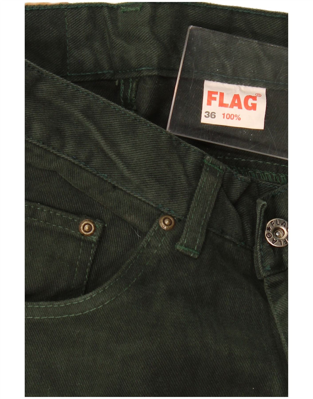 VINTAGE Womens High Waist Slim Jeans EU 36 Small W28 L31 Green Cotton