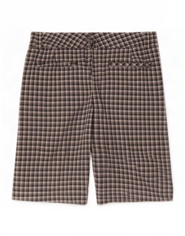 Nike Womens Dri Fit Chino Shorts UK 14 Medium W32 Grey Check Polyester
