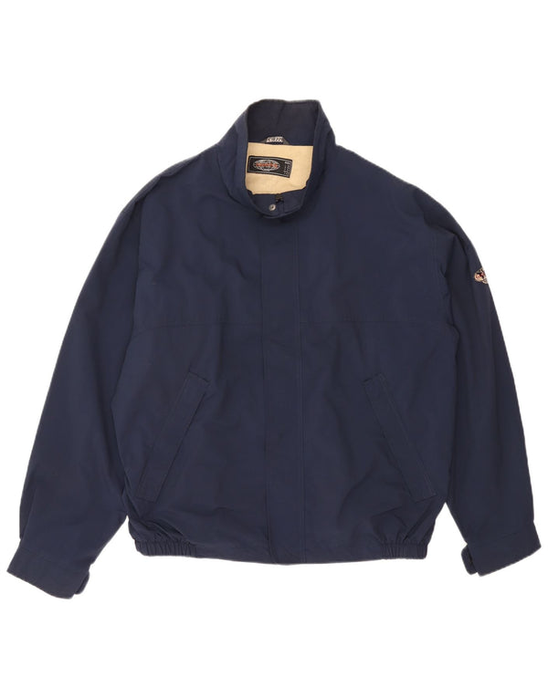 Vintage Mens Bomber Jacket IT 52 XL Navy Blue Polyamide
