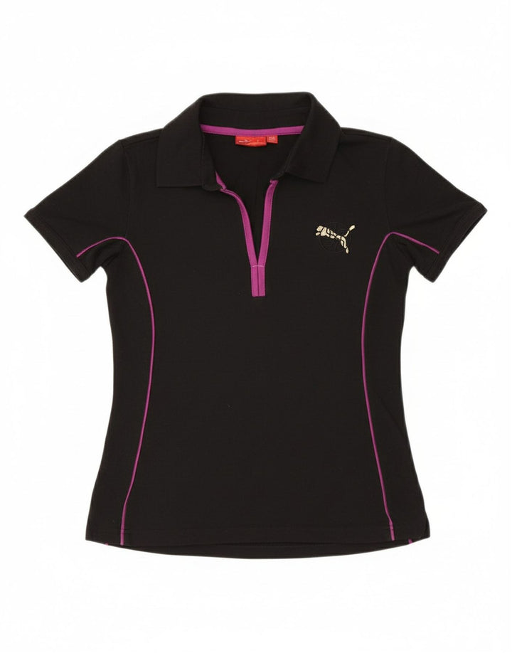 PUMA Womens Polo Shirt UK 10 Small Black