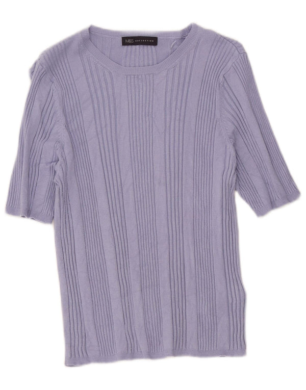 Marks & Spencer Womens T-Shirt Top UK 16 Large Purple Viscose