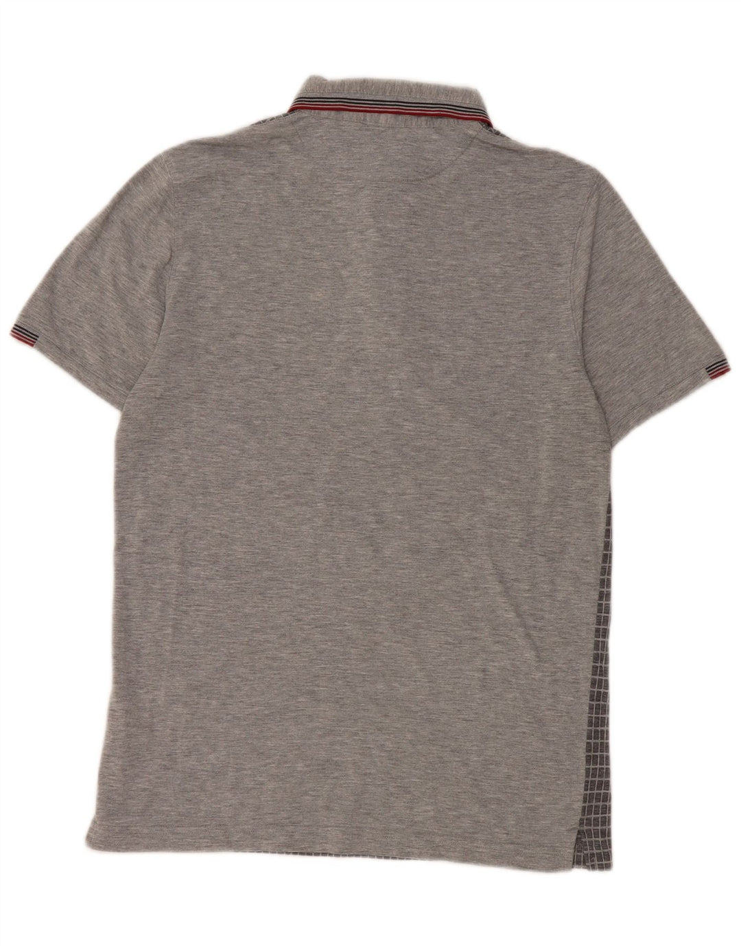 Ted Baker Mens Polo Shirt Size 3 Medium Grey Gingham Polyester