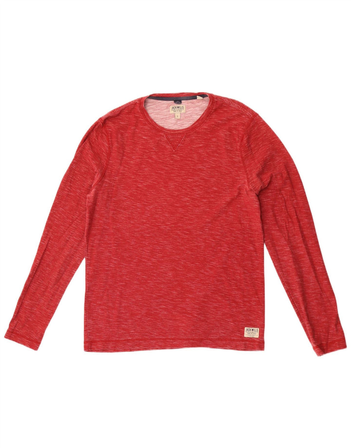 Jack Wills Mens Top Long Sleeve Small Red Flecked Cotton