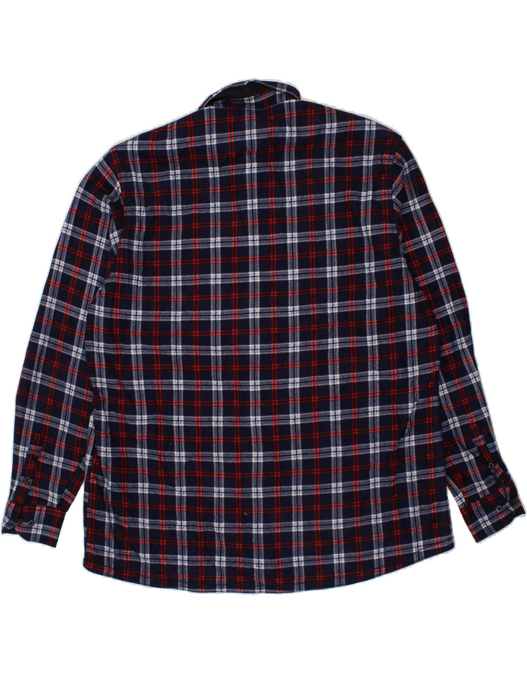 VINTAGE Mens Flannel Shirt XL Navy Blue Check Polyester Vintage Vintage and Second-Hand Vintage from Messina Hembry 