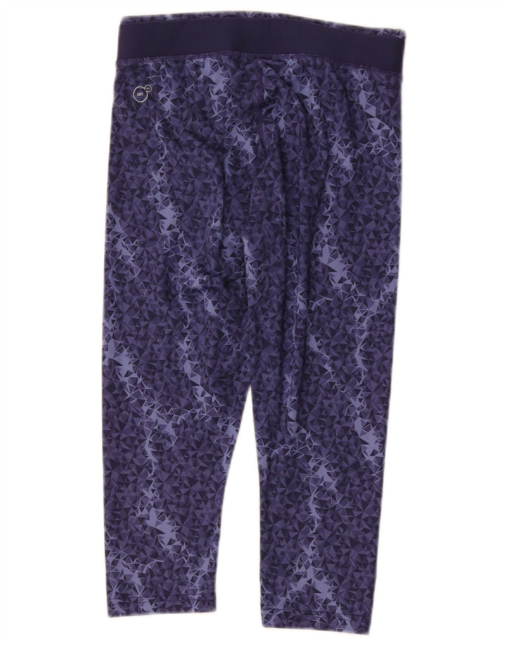 Puma Womens Capri Leggings UK 10 Small Navy Blue Geometric Polyester