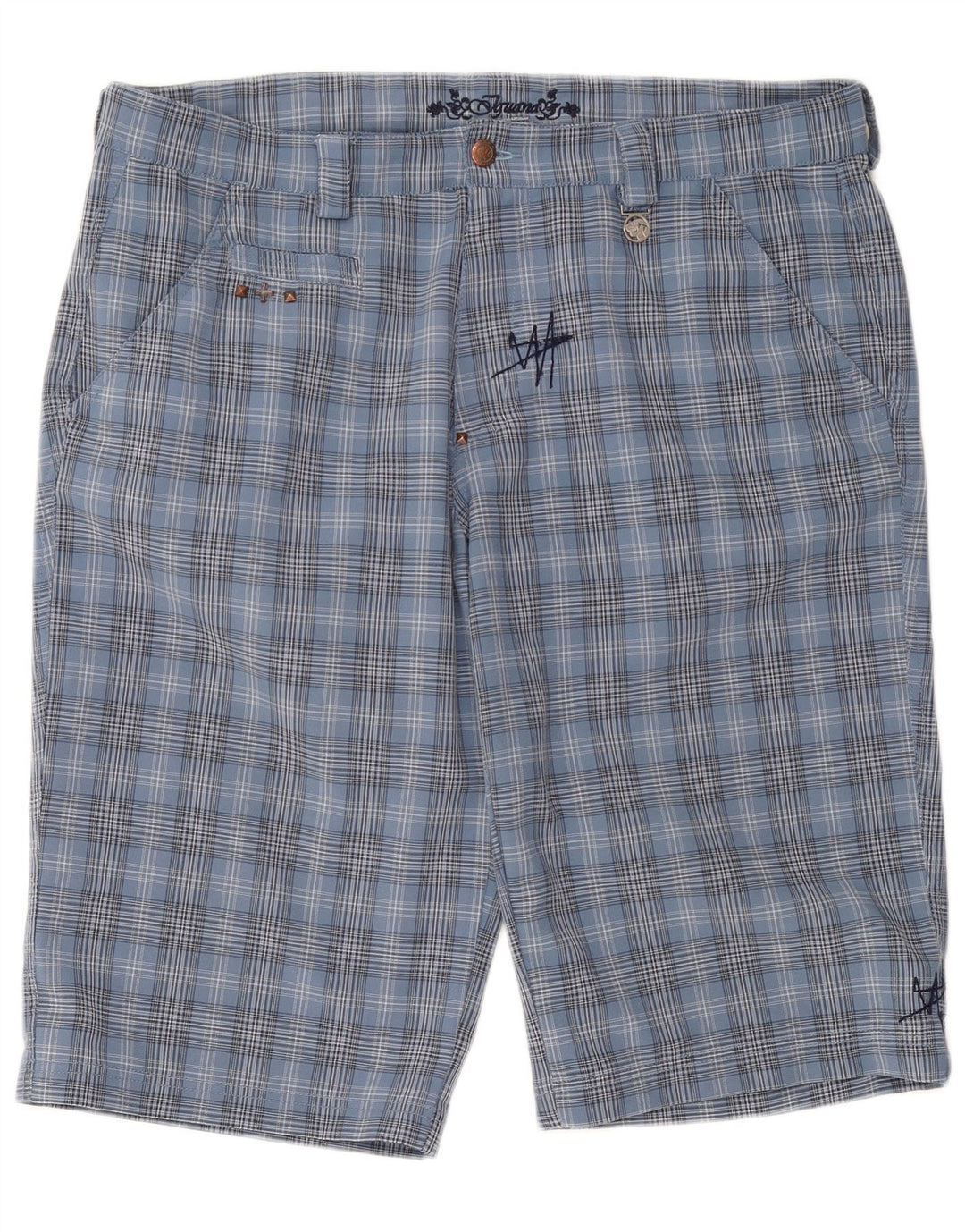 IGUANA Mens Chino Shorts W36 Large Blue Check Polyester