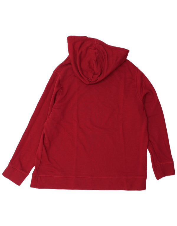 TOMMY HILFIGER Womens Oversized Hoodie Jumper UK 18 XL Maroon