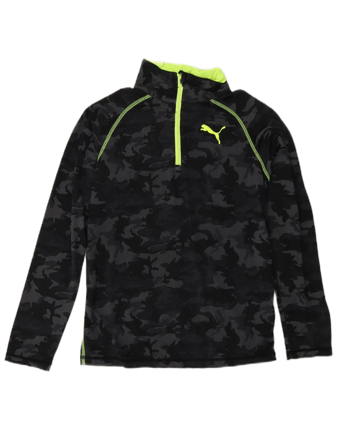 PUMA Boys Pullover Tracksuit Top 9-10 Years Medium  Black Camouflage