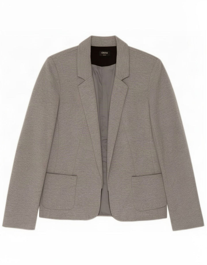 Oasis Womens Open Blazer Jacket UK 8 Small Grey Polyester