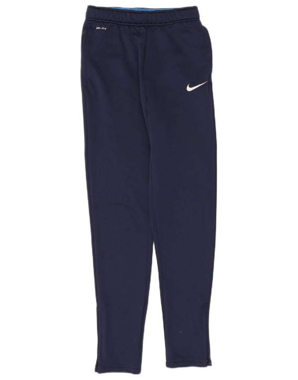 Nike Boys Dri Fit Tracksuit Trousers 13-14 Years XL Navy Blue Polyester
