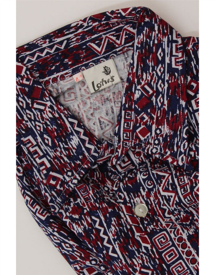 VINTAGE Mens Shirt Size 41 Large Navy Blue Geometric