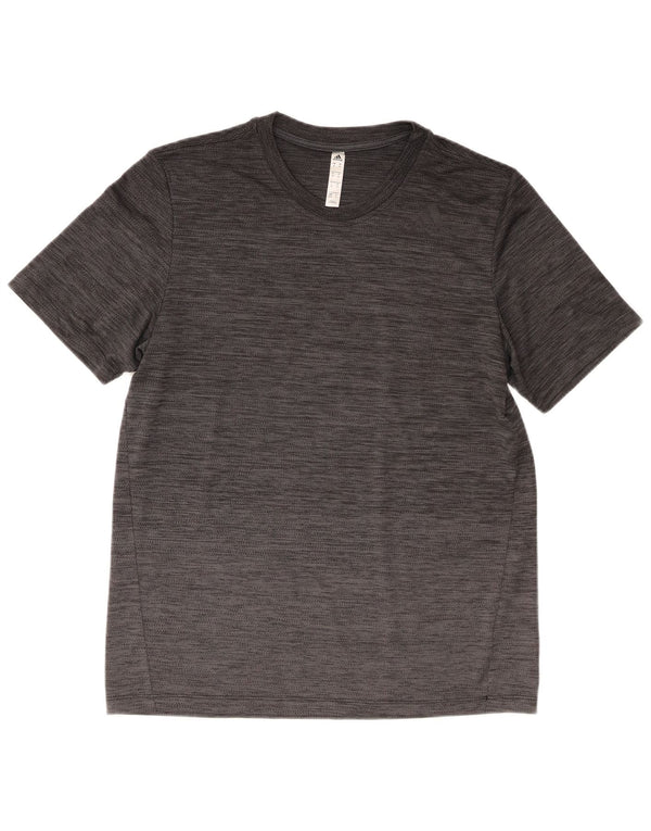 Adidas Mens T-Shirt Top Medium Grey Flecked Polyester