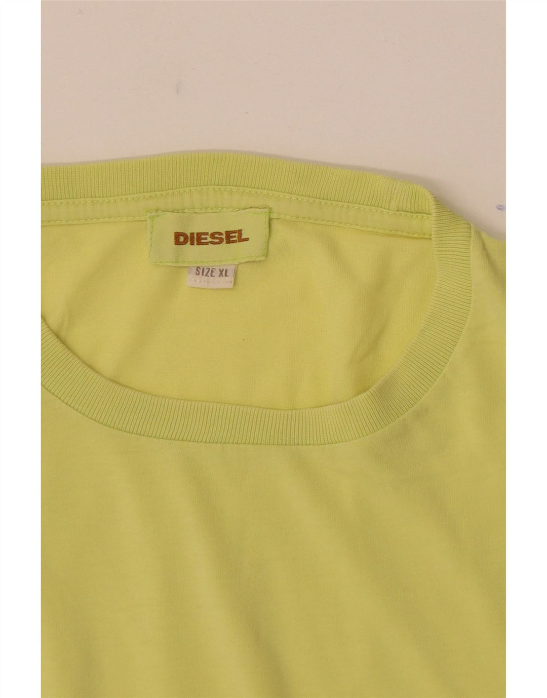 Diesel Mens T-Shirt Top XL Yellow