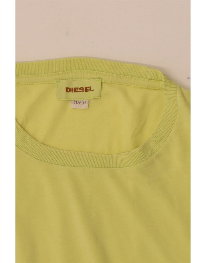 Diesel Mens T-Shirt Top XL Yellow