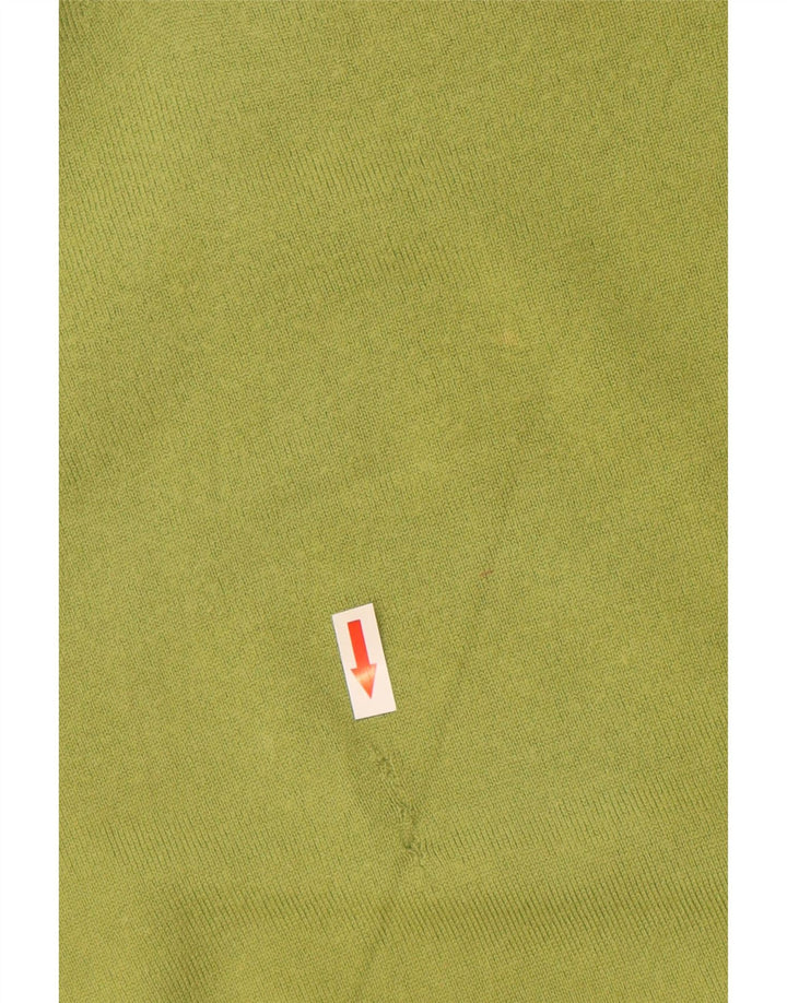 Hackett Mens V-Neck Jumper Sweater Medium Green Merino Wool