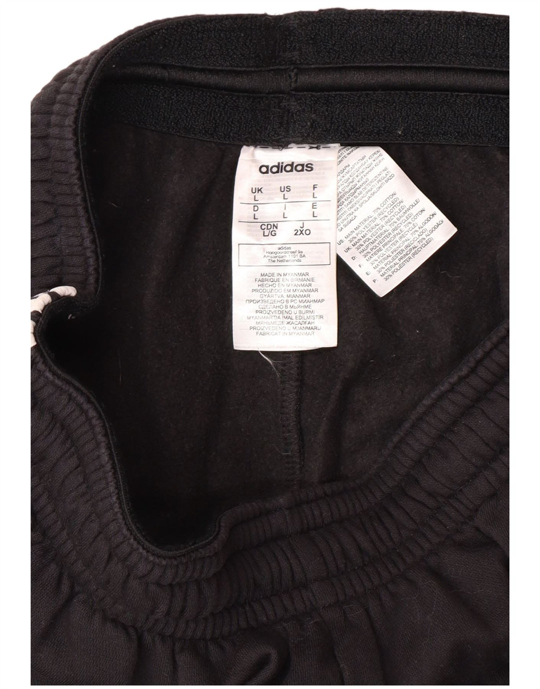 ADIDAS Womens Tracksuit Trousers UK 14 Large  Black Cotton