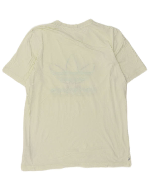 Adidas Mens Graphic T-Shirt Top Medium Yellow Cotton
