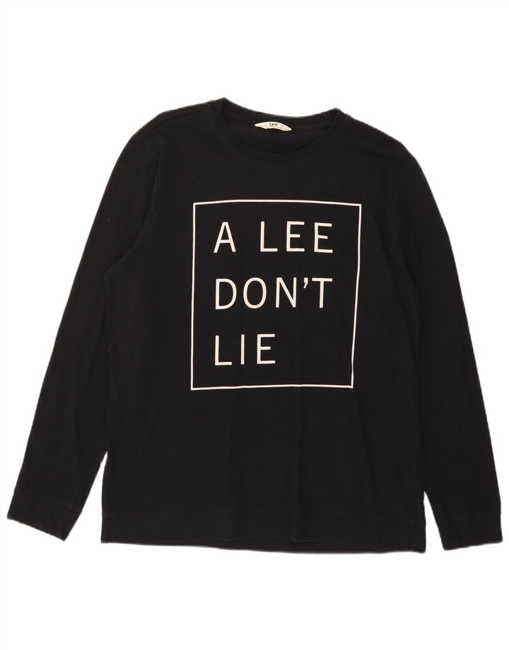 LEE Mens Graphic Top Long Sleeve XL Black Cotton