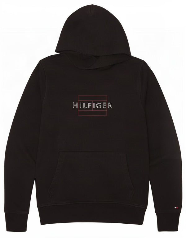 Tommy Hilfiger Mens Graphic Hoodie Jumper Small Black Cotton