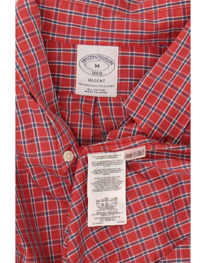 Brooks Brothers Mens Regent Shirt Medium Red Check Cotton