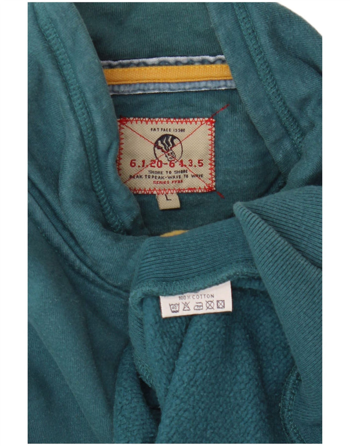 Fat Face Mens Graphic Tracksuit Top Jacket Large Green Cotton