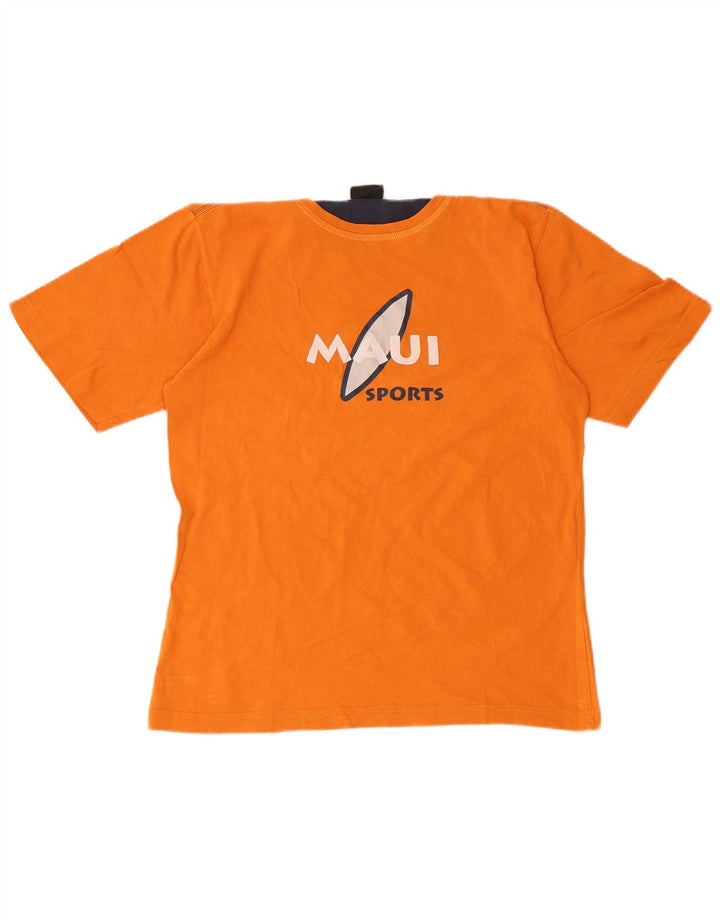 Maui and Sons Womens Graphic T-Shirt Top UK 10 Small Orange Cotton