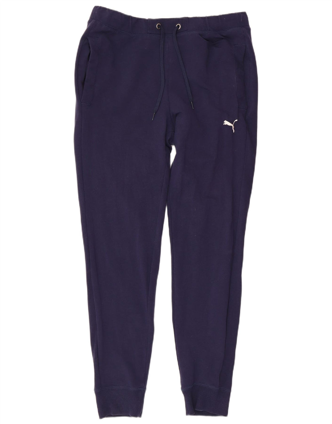 PUMA Mens Tracksuit Trousers Joggers Large  Navy Blue Cotton