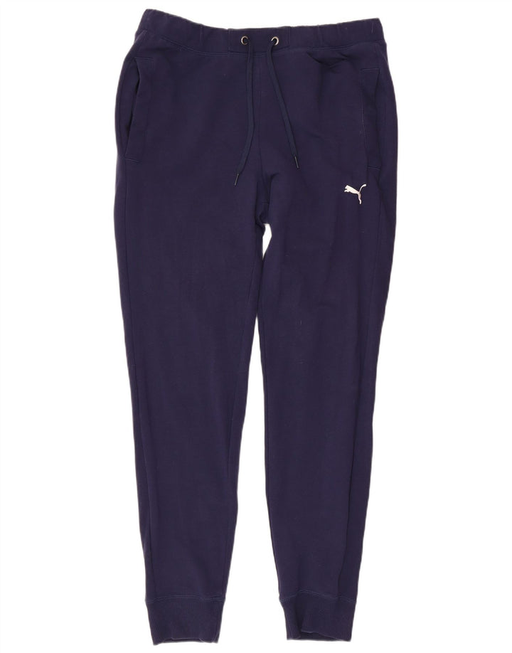 PUMA Mens Tracksuit Trousers Joggers Large  Navy Blue Cotton