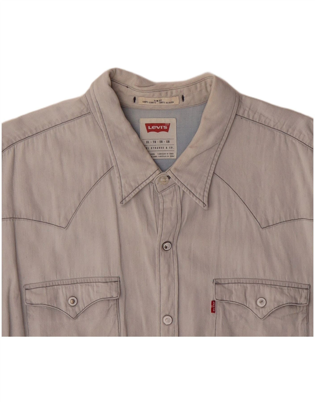 LEVI'S Mens Slim Fit Shirt XL Blue Cotton