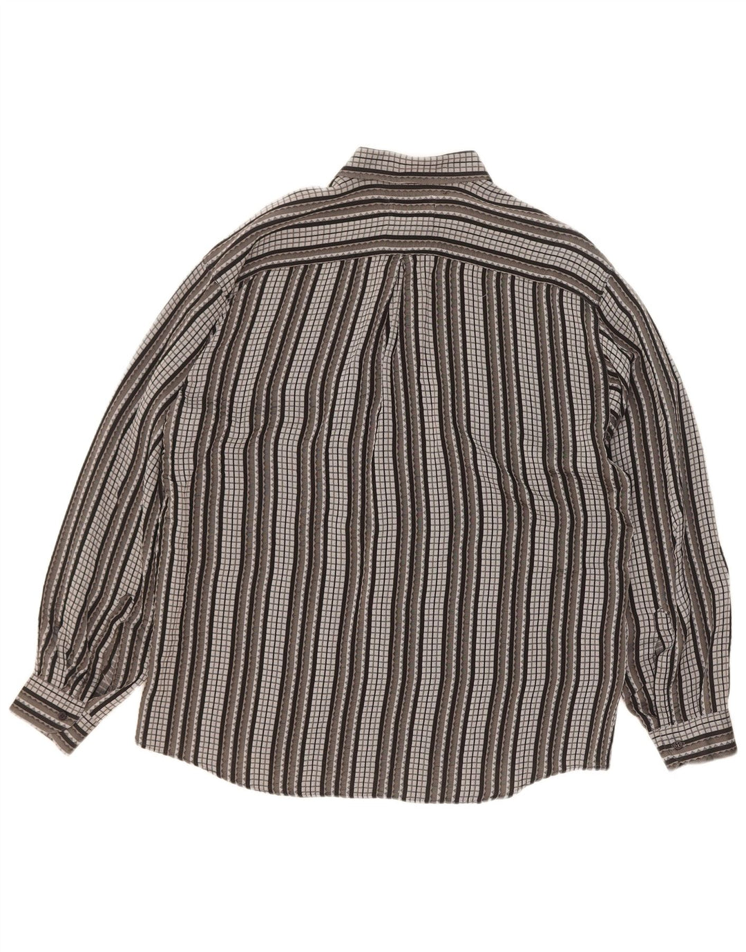 Vintage Mens Shirt Large Grey Striped Acetate