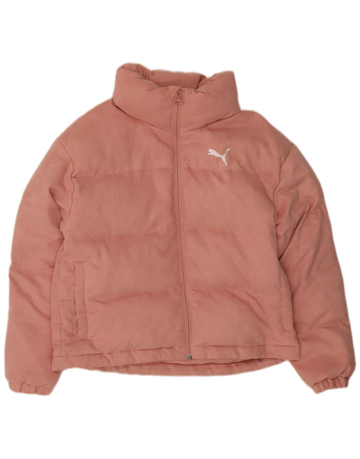 Puma Womens Padded Jacket UK 14 Medium Pink Polyester
