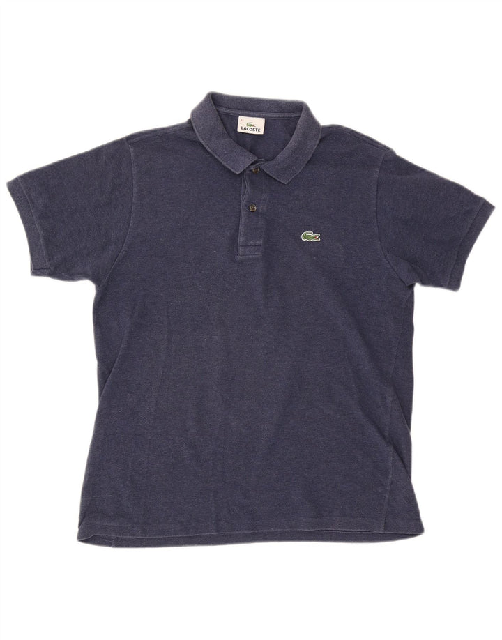 Lacoste Mens Polo Shirt Size 4 Medium Navy Blue Cotton