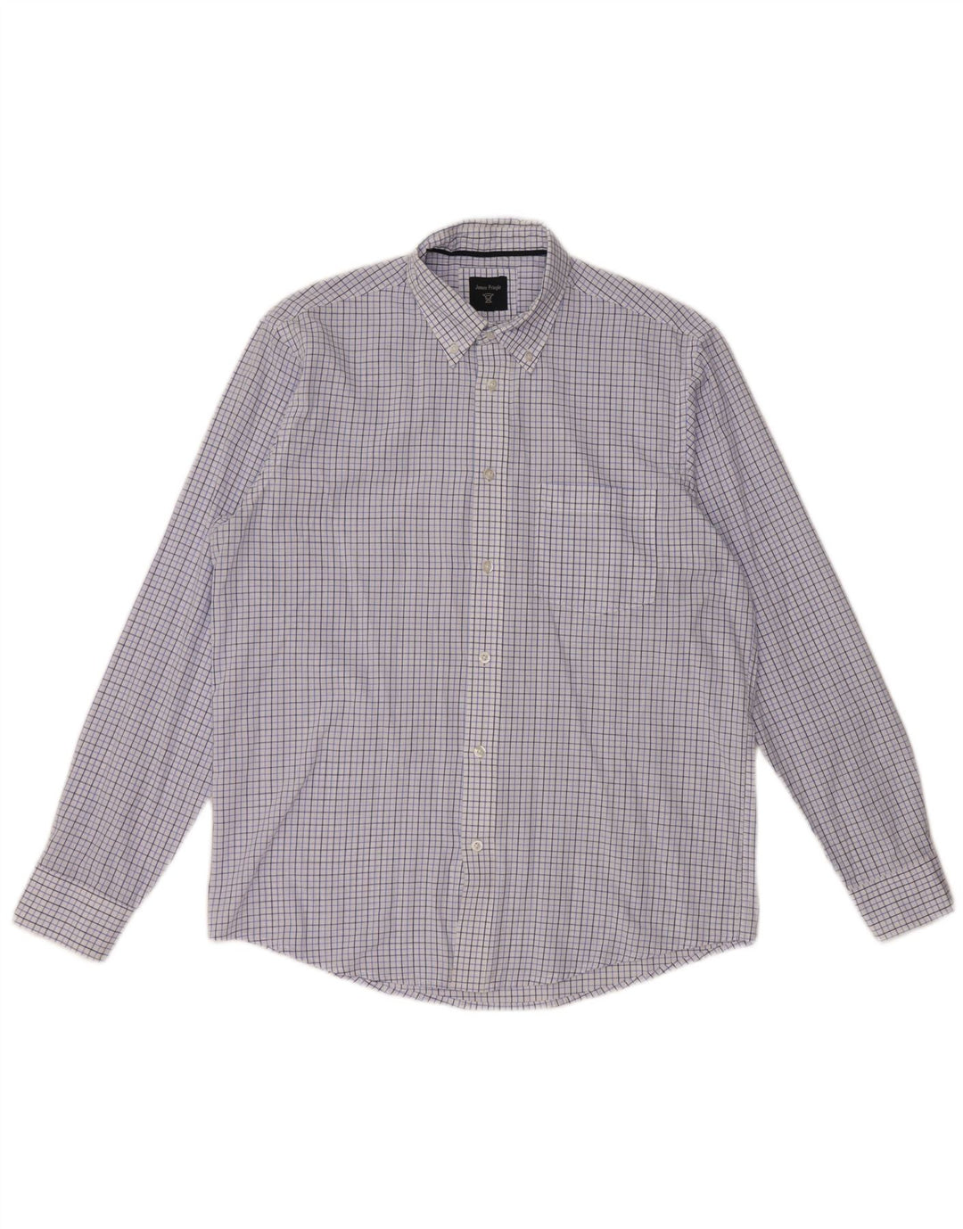 JAMES PRINGLE Mens Shirt Medium Blue Check Polyester