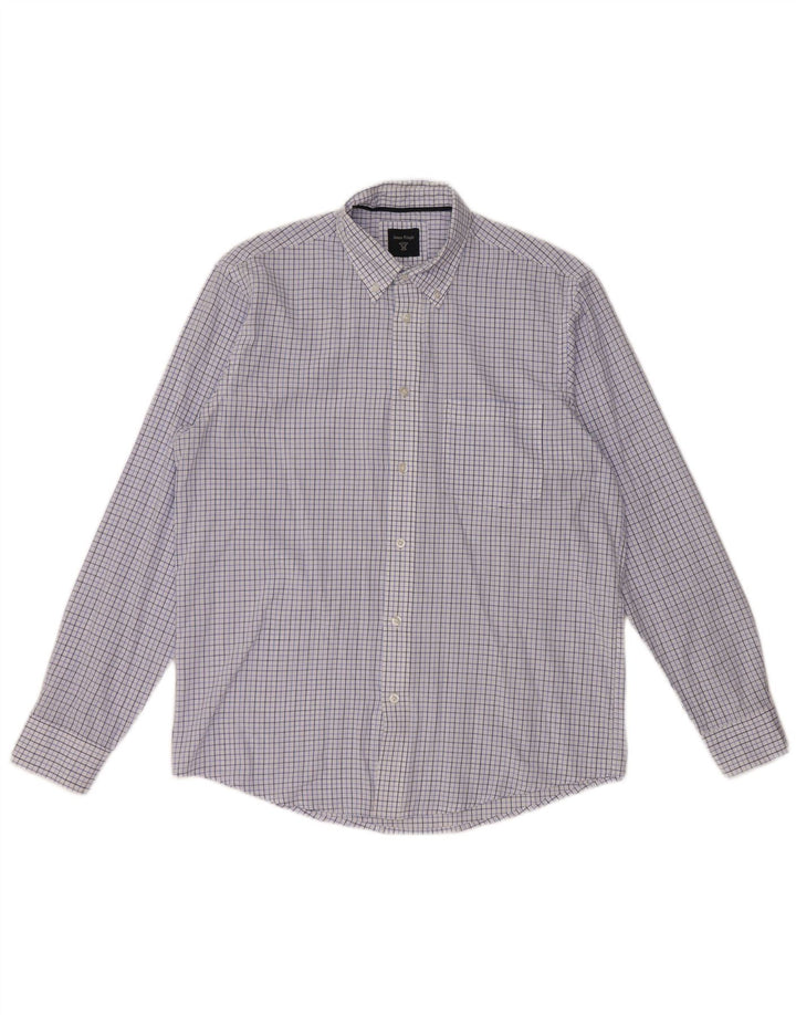 JAMES PRINGLE Mens Shirt Medium Blue Check Polyester