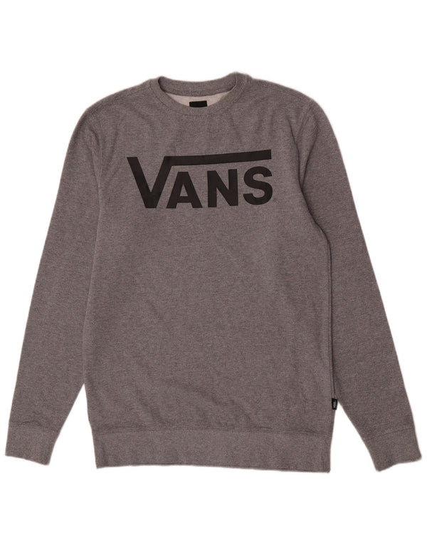 Vans Mens Graphic Sweatshirt Jumper Small Grey Cotton