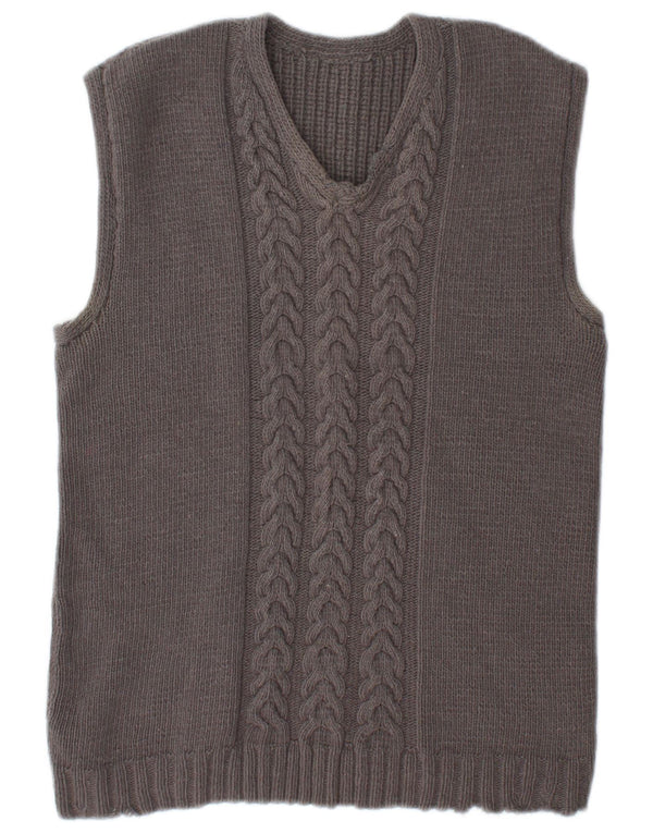 Vintage Womens Vest Tank Top UK 14 Medium Grey