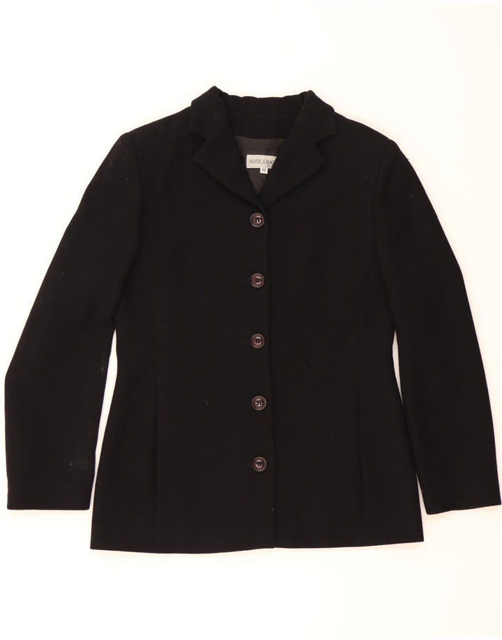 MONICA MAGNI Womens 5 Button Blazer Jacket IT 46 Large Black Wool Vintage MONICA MAGNI and Second-Hand MONICA MAGNI from Messina Hembry 