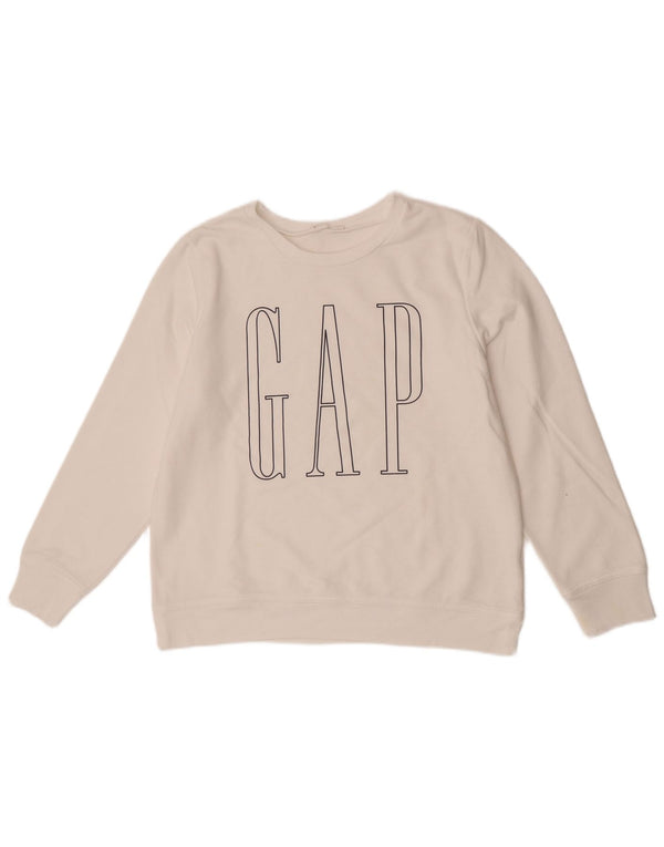 Gap Womens Graphic Oversized Sweatshirt Jumper UK 10 Small White