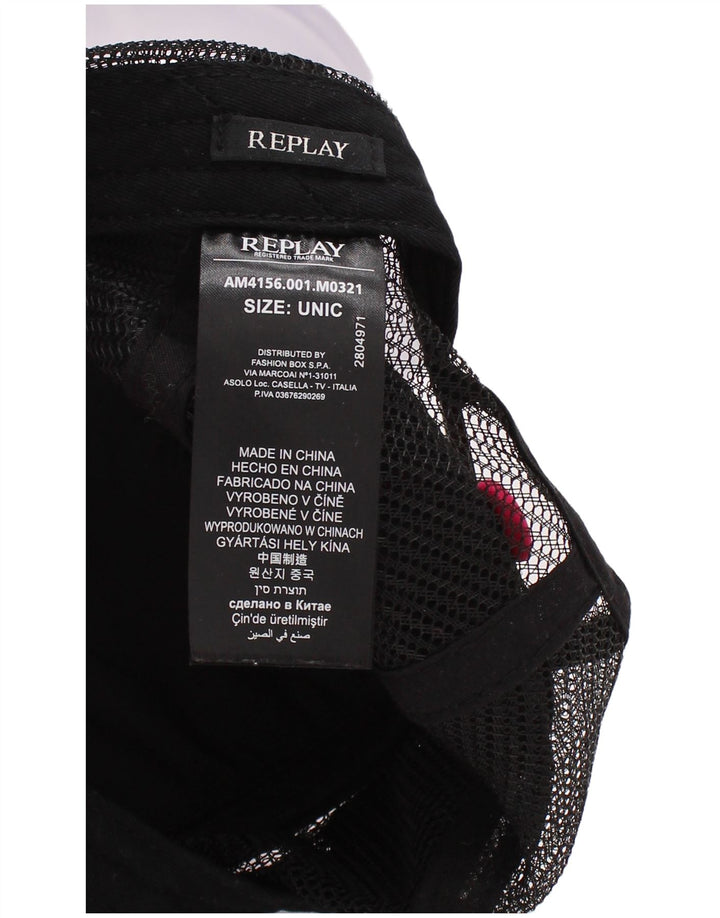 Replay Womens Graphic Trucker Cap One Size Pink Colourblock Polyester