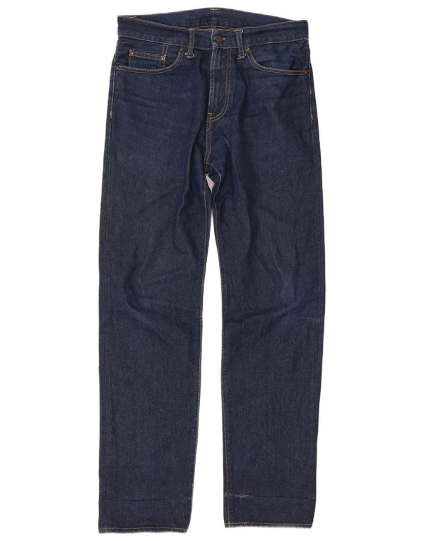 CARHARTT Mens Straight Jeans W29 L32 Navy Blue Cotton