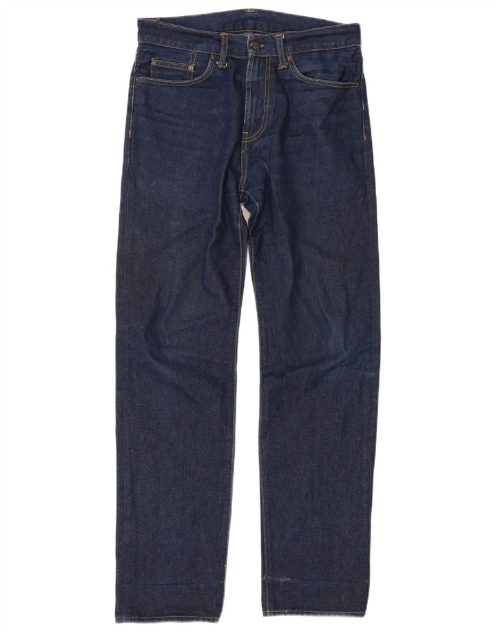 CARHARTT Mens Straight Jeans W29 L32 Navy Blue Cotton