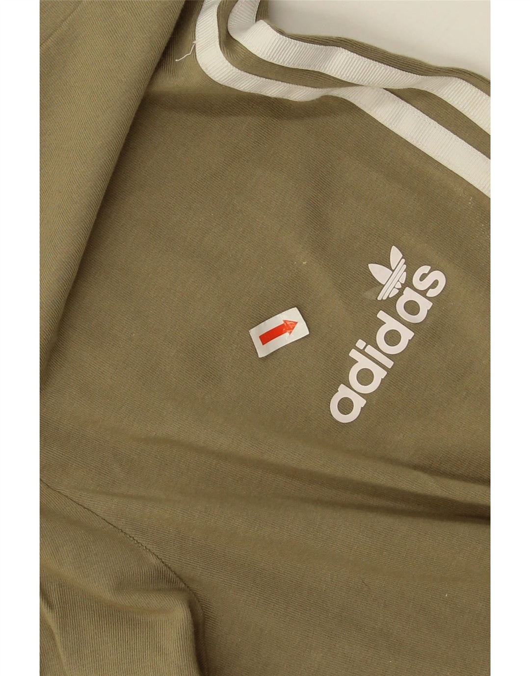 Adidas Womens Leggings UK 12 Medium Khaki Cotton