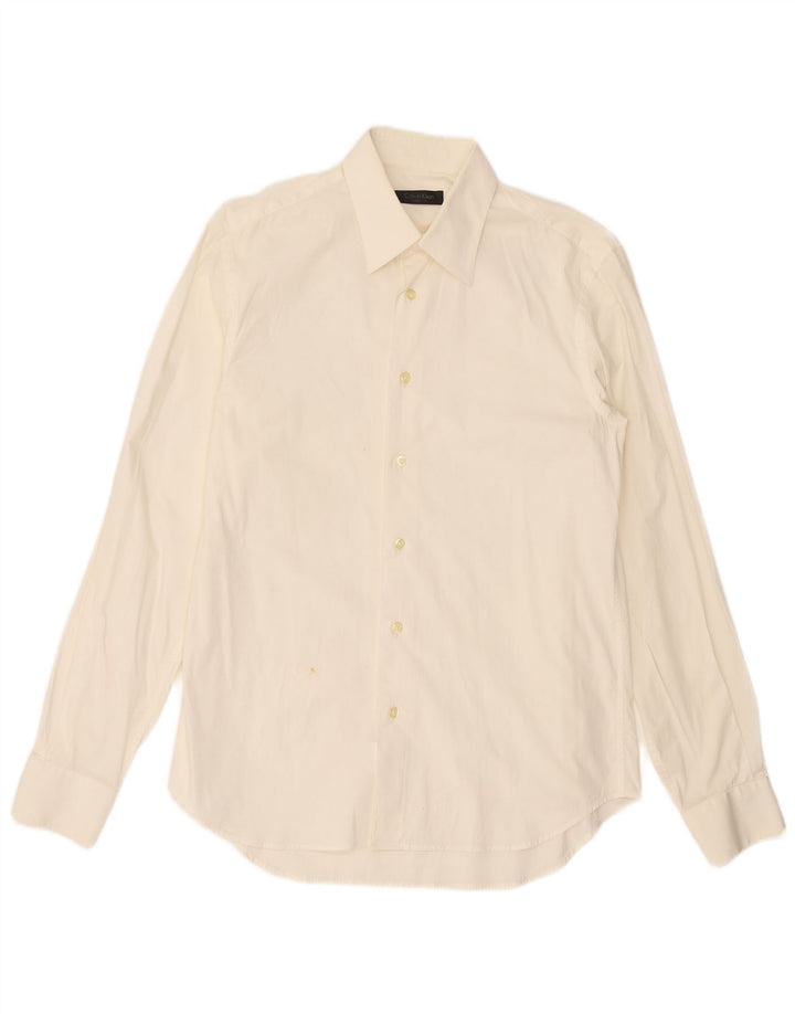 Calvin Klein Mens Shirt Size 40 Medium White Cotton