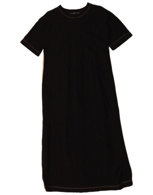 Zara Womens Short Sleeves Tent Dress UK 10 Small Black Colourblock