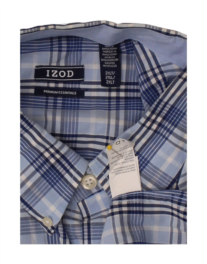 IZOD Mens Big & Tall Shirt 2XL Blue Check Cotton Vintage Izod and Second-Hand Izod from Messina Hembry 