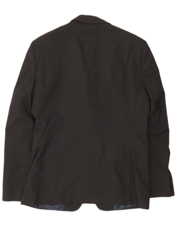 Zara Mens 2 Button Blazer Jacket EU 50 Medium Black Polyester