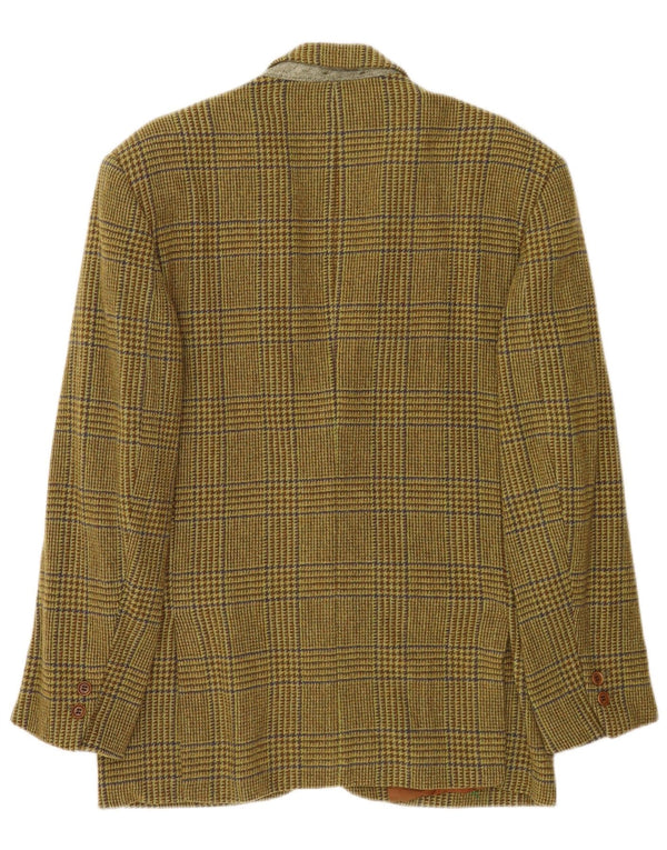 GB.PEDRINI Mens 2 Button Blazer Jacket IT 50 Large Green Houndstooth