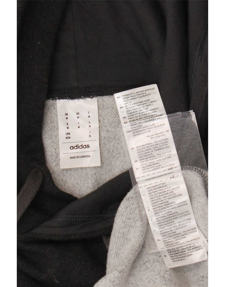 Adidas Mens Hoodie Jumper Medium Grey Cotton