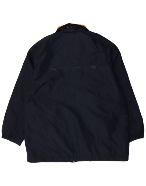 Nike Mens Rain Jacket UK 40 Large Navy Blue Nylon